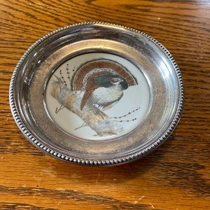 Delano Studios Sterling Silver "RUFFED
GROUSE" Bird Coaster Frank Whiting